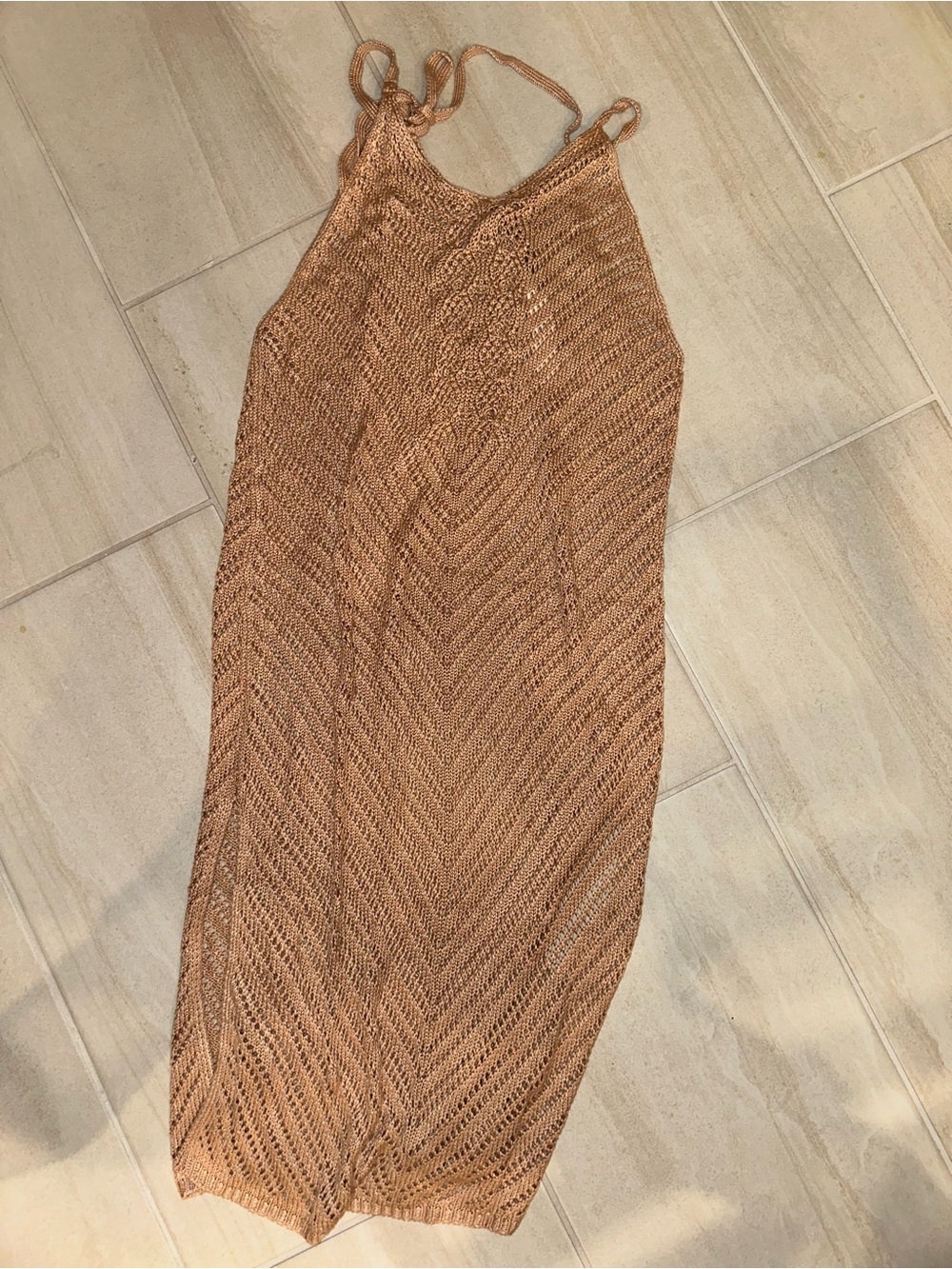 Victoria's Secret Tan Crochet Swim Coverup
